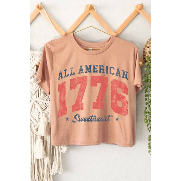 ALL AMERICAN 1776 SWEETHEART GRAPHIC CROP TOP