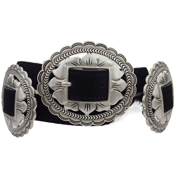 Genuine Suede Concho Belt