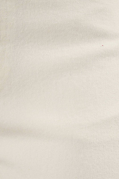 FRAYED WAIST& STRETCH IN WHITE TWILL PANTS