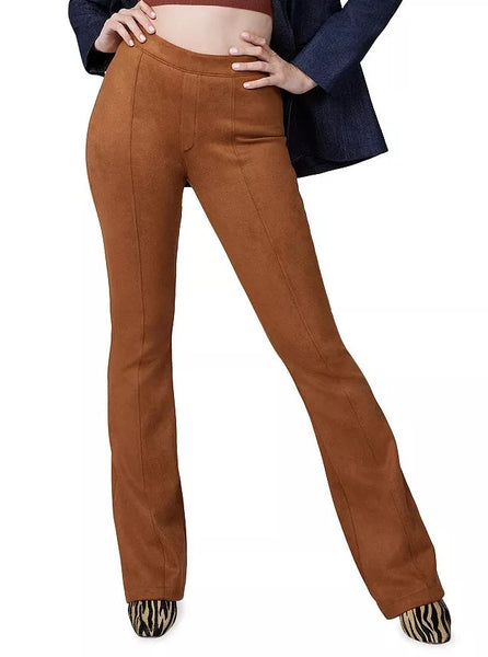 Faux Suede Flare Pants