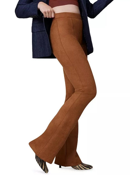 Faux Suede Flare Pants