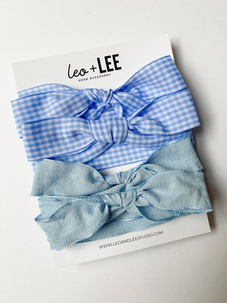  Gingham Shoe Lace Sets– Ribbon Bow Shoe Accessories