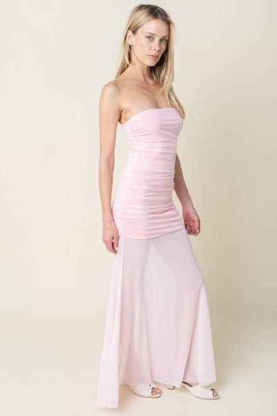 Emily Strapless Sheer Maxi Dress