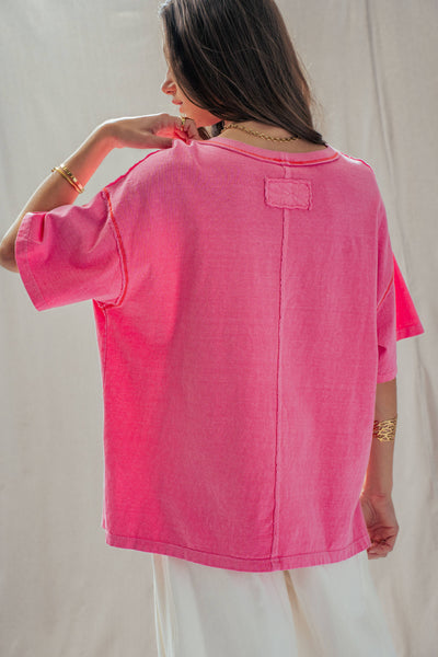 Exposed Seam V-Neck Tee