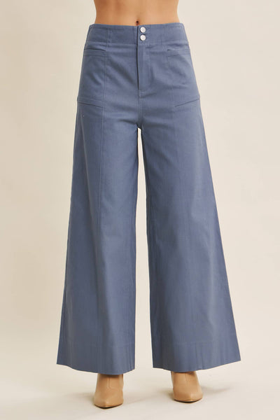 EVERYDAY ESSENTIAL STRETCHY WIDE-LEG ANKLE LENGTH PANTS