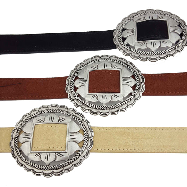 Genuine Suede Concho Belt