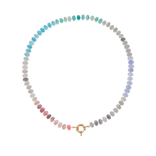 Natural Stone Semi-Precious Glass Mixed Necklace