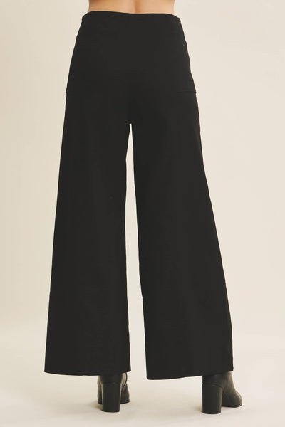 EVERYDAY ESSENTIAL STRETCHY WIDE-LEG ANKLE LENGTH PANTS