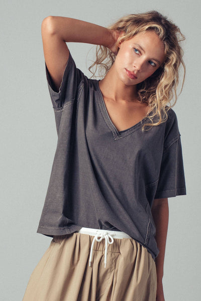 Vintage Wash V-Neck Tee