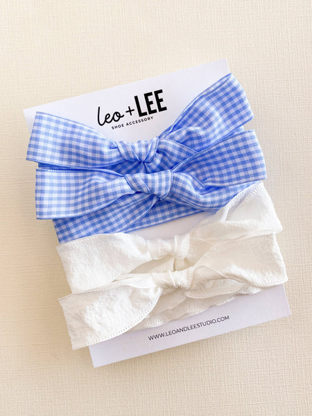  Gingham Shoe Lace Sets– Ribbon Bow Shoe Accessories