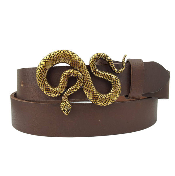 Genuine Leather belt w. Snake Buckle