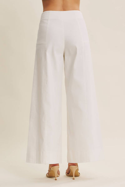 EVERYDAY ESSENTIAL STRETCHY WIDE-LEG ANKLE LENGTH PANTS