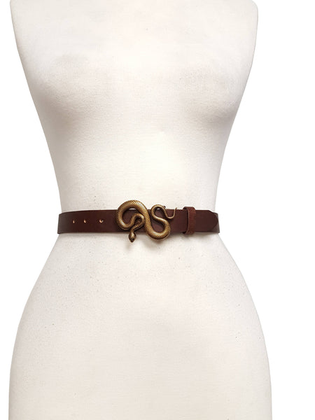 Genuine Leather belt w. Snake Buckle