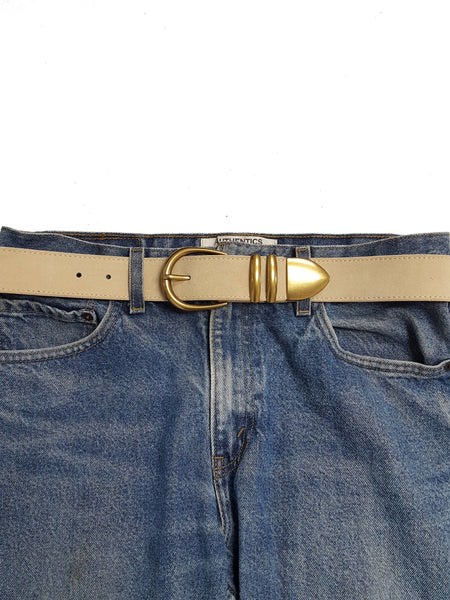 Genuine Suede Leather Belt w. buckle, loops and tip set