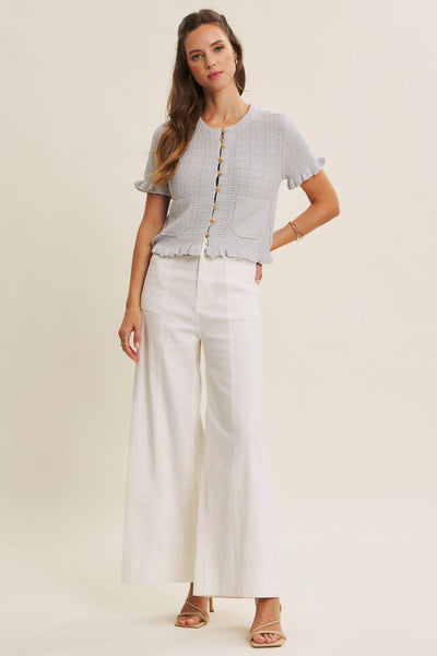EVERYDAY ESSENTIAL STRETCHY WIDE-LEG ANKLE LENGTH PANTS