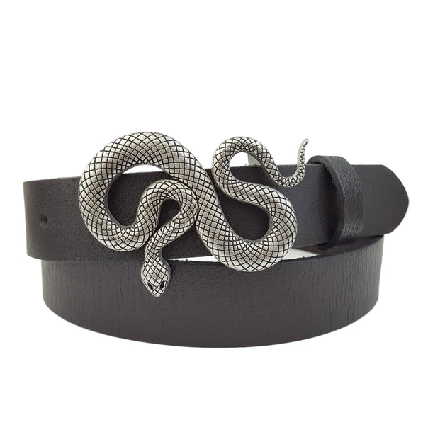 Genuine Leather belt w. Snake Buckle
