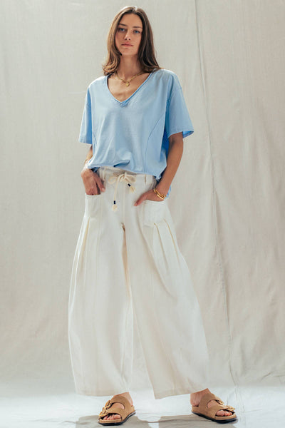 Exposed Seam V-Neck Tee