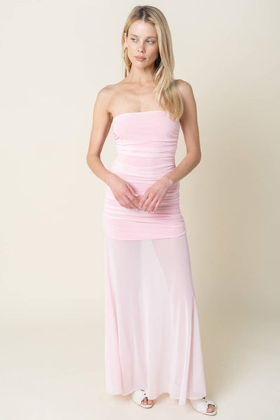 Emily Strapless Sheer Maxi Dress