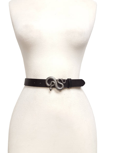 Genuine Leather belt w. Snake Buckle