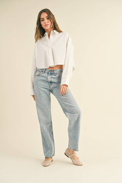 T2922     CROPPED BUTTONDOWN SHIRTS