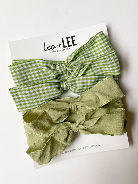  Gingham Shoe Lace Sets– Ribbon Bow Shoe Accessories