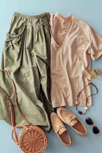 Exposed Seam V-Neck Tee