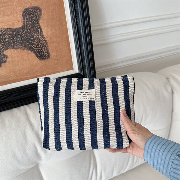 Striped Color Block Simple Make Up Bag DP25A565