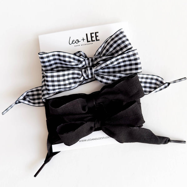  Gingham Shoe Lace Sets– Ribbon Bow Shoe Accessories