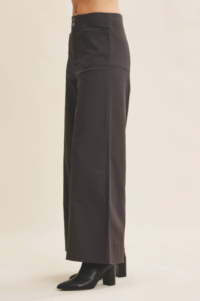 EVERYDAY ESSENTIAL STRETCHY WIDE-LEG ANKLE LENGTH PANTS