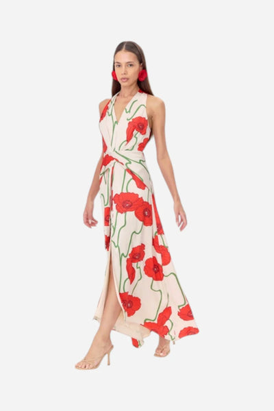 Adelyn Rae Rosalyn Abstract Rose Print Maxi Dress