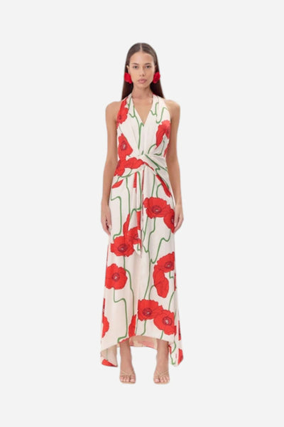 Adelyn Rae Rosalyn Abstract Rose Print Maxi Dress