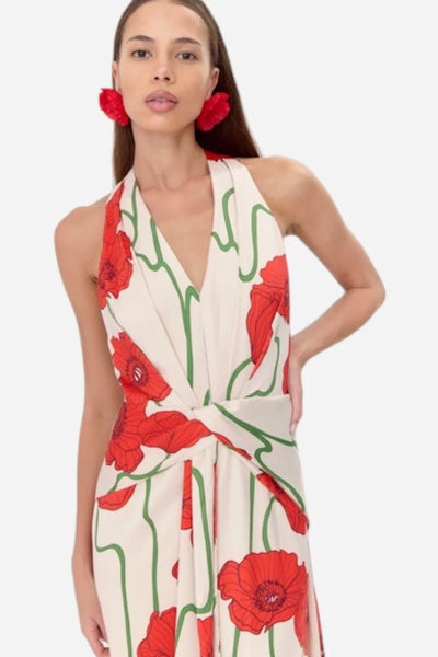 Adelyn Rae Rosalyn Abstract Rose Print Maxi Dress