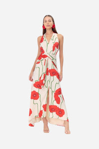 Adelyn Rae Rosalyn Abstract Rose Print Maxi Dress