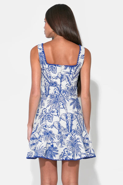 Ximena Square Neck Jacquard Mini Dress