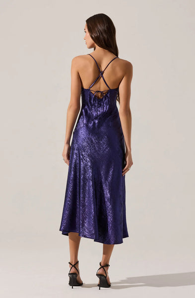 Gaia Metallic Purple Dress