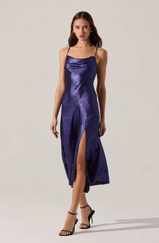 Gaia Metallic Purple Dress