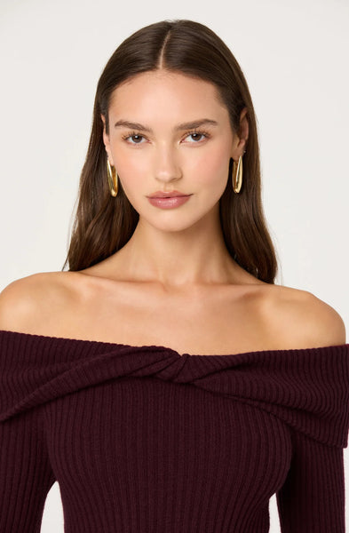 Tilde Twist Off Shoulder Sweater