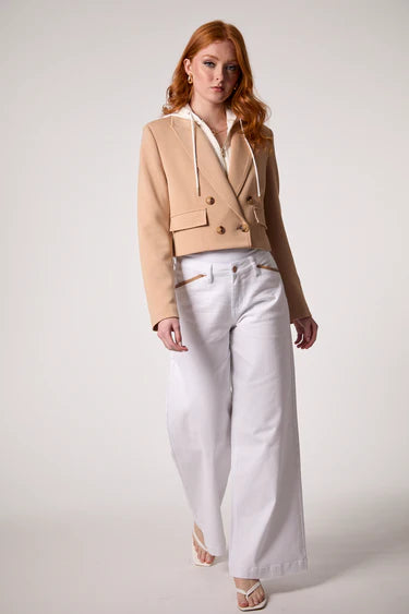 Chloe Cropped Hooded Blazer