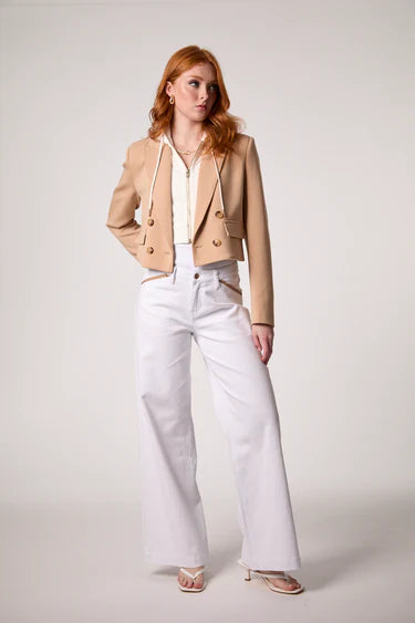 Chloe Cropped Hooded Blazer