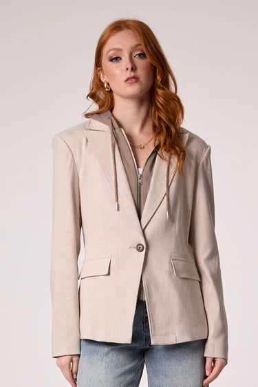 Helen Hooded Blazer Sand