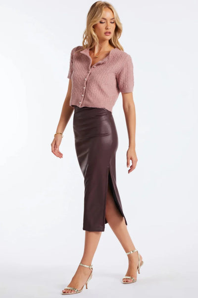 Colette Side Ruched Midi Skirt