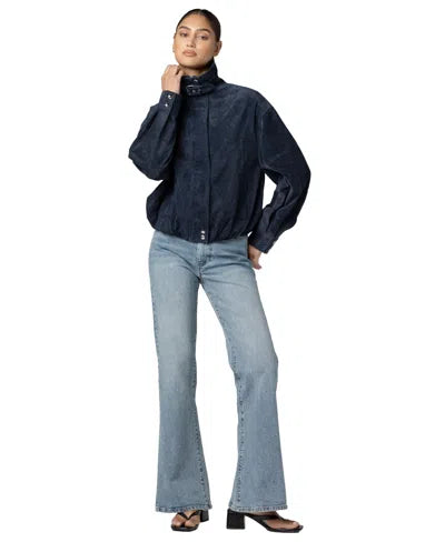 Midnight Drift Real Suede Bomber