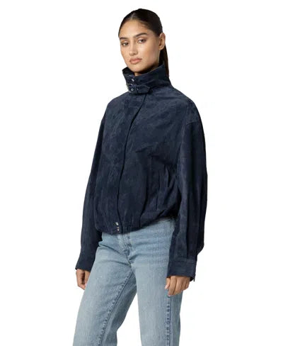 Midnight Drift Real Suede Bomber