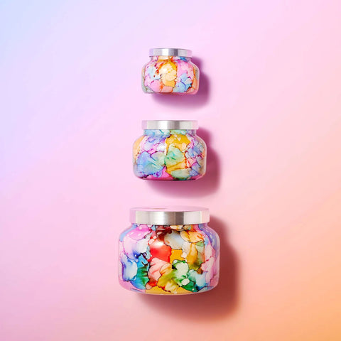 Volcano Rainbow Watercolor Petite Jar Candle 8oz