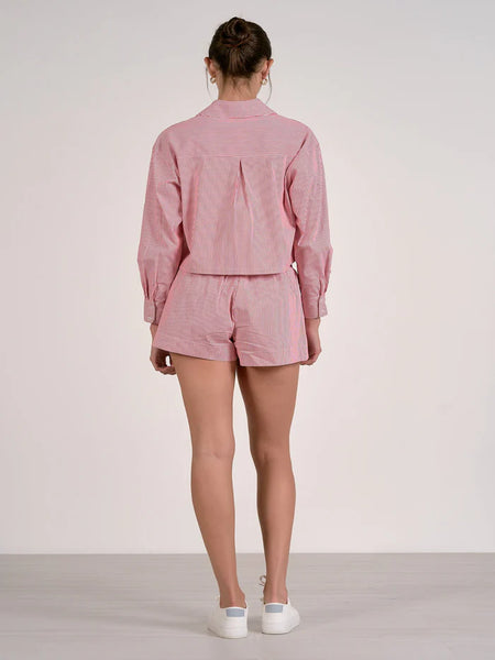 No Business Button Up Cro Top