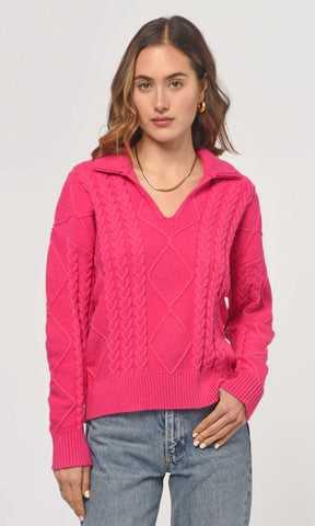 Thea Polo Cable Knit Sweater