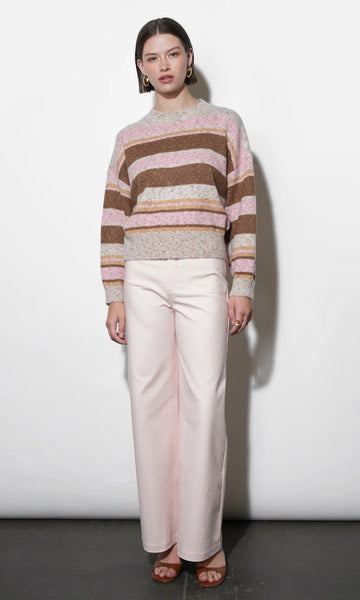 Wendy Slouchy Crew Neck Stripe Sweater