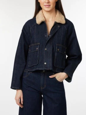 Cropped Denim Barn Jacket