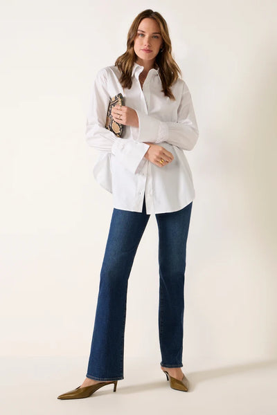 Cinched Cuff Poplin Shirt
