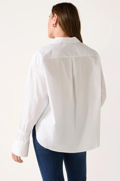 Cinched Cuff Poplin Shirt